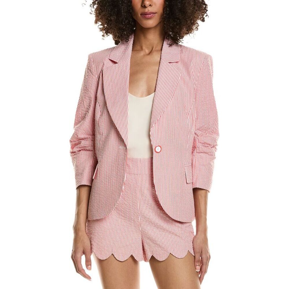 Tyler Böe Womens  Taylor Seersucker Blazer, Orange